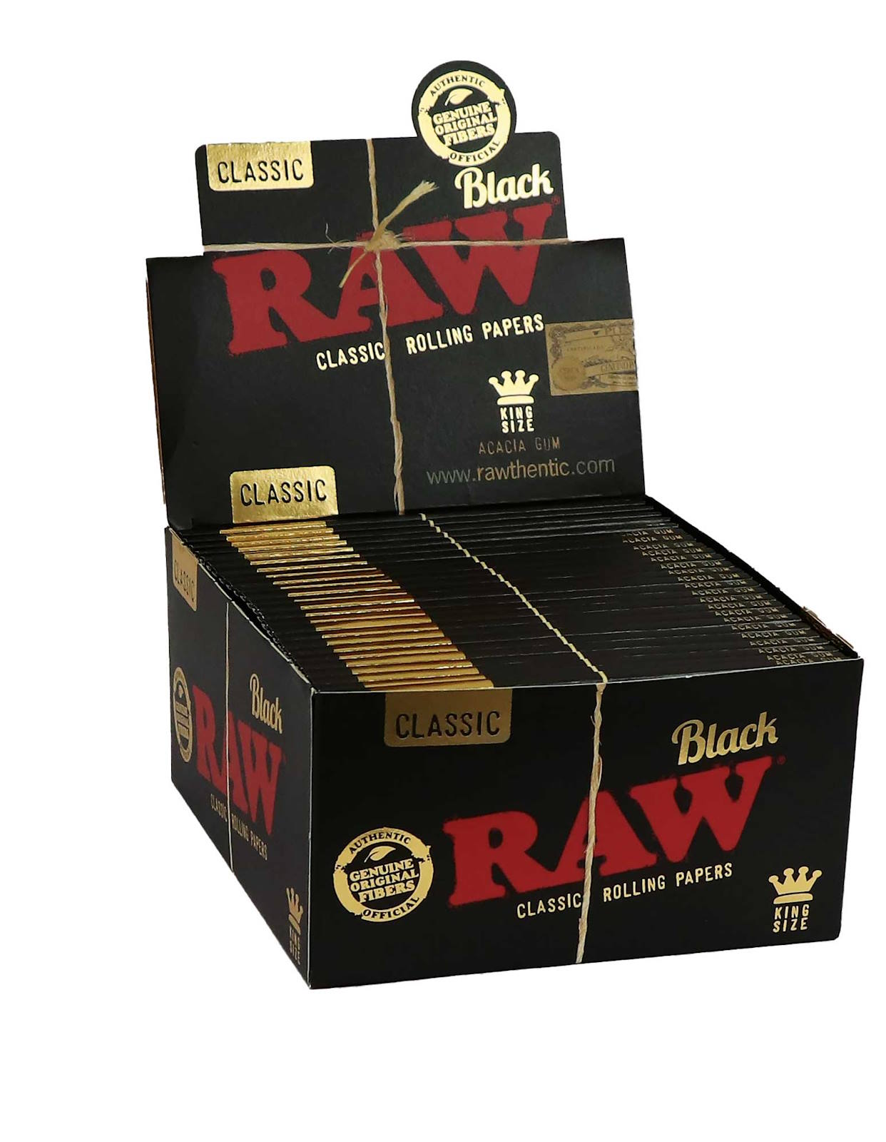 RAW Black King Size Slim 32 BOX rolling papers / 50pcs.