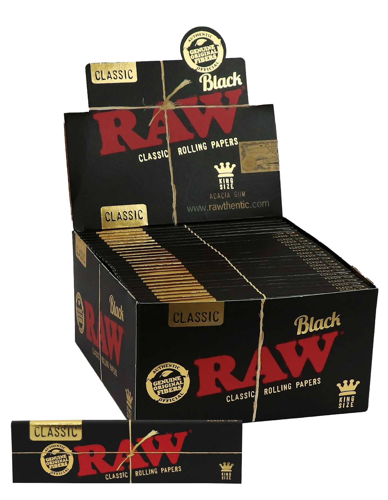 RAW Black King Size Slim 32 BOX rolling papers / 50pcs. - Image 2